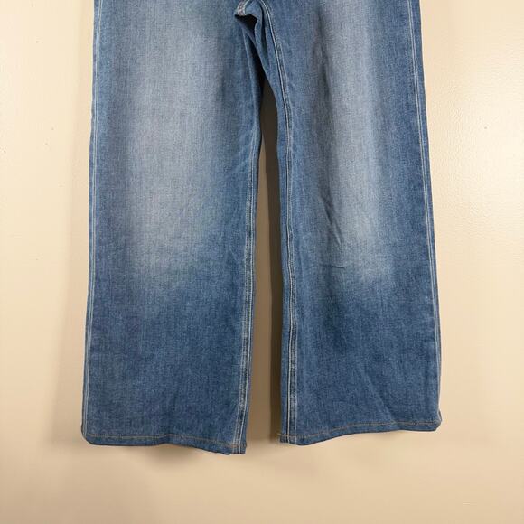 Paige Anessa Jeans Rock Show Distressed Cropped Medium Wash Blue Mid Rise Sz 24 - Picture 12 of 12